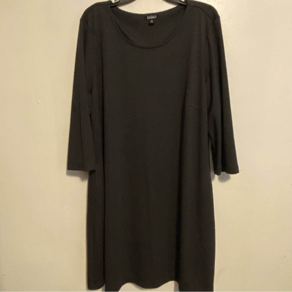 Nicole Miller Original Black 3/4 Sleeve‎ Crew Neck Dress Women’s  XXL Whimsigoth